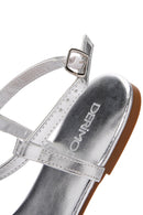 Women's Silver Stone Flip-Flop Sandals | Derimod