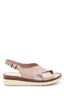 Women's Mink Leather Comfort Sandals | Derimod