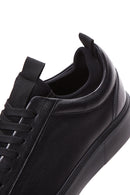 Erkek Siyah Bağcıklı Deri Sneaker | Derimod