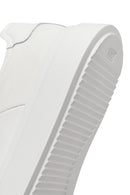 Men's White Lace-up Thick-Sole Leather Sneaker | Derimod