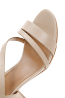 Women's Beige Ankle Strap Heeled Sandals | Derimod