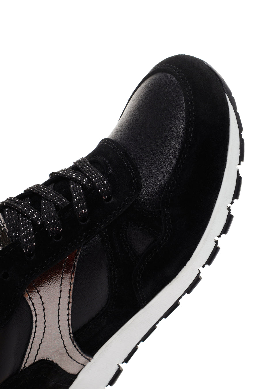 Kadın Siyah Süet Deri Detaylı Sneaker
