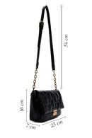 Women's Black Long Strap Quilted Crossbody Bag | Derimod