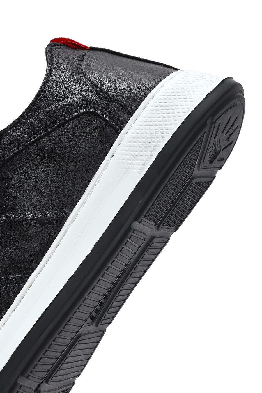 Men's Black Lace-up Leather Sneaker