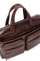 Men's Brown Long Strap Leather Briefcase | Derimod