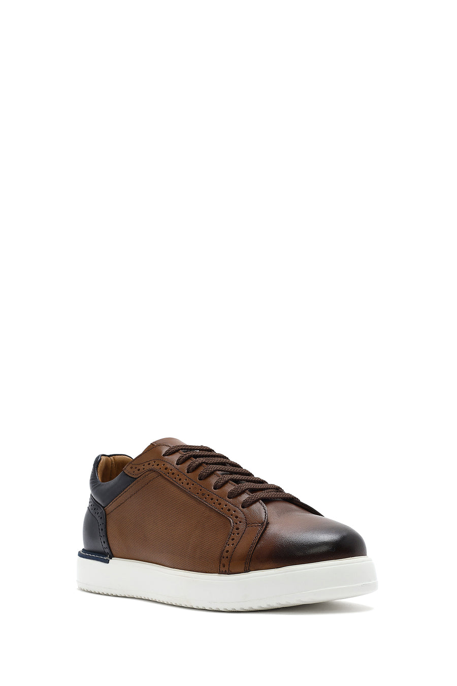 Men's Tan Lace-up Leather Sneaker