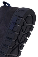 Male Navy Blue Lace-Up Thick-Soled Nubuck Leather Sneaker | Derimod