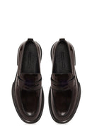 Male Burgundy Chunky-Soled Leather Loafer | Derimod