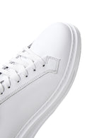 Men's White Leather Thick Soled Sneaker | Derimod