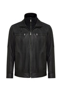 Mateo Men's Black Leather Jacket | Derimod