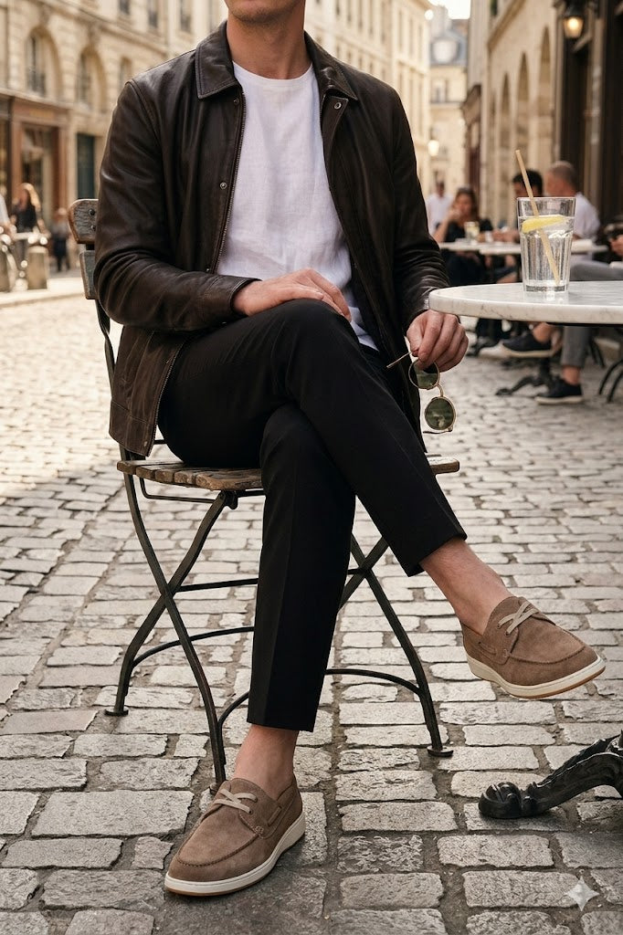 Male Mink Lace-Up Suede Casual Shoes