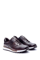 Men's Crocodile Detailed Leather Sneaker | Derimod