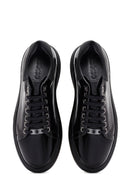 Erkek Siyah Bağcıklı Rugan Deri Sneaker | Derimod