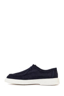 Men's Navy Blue Lace-up Suede Leather Casual Shoes | Derimod