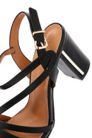 Women's Black Ankle Strap Heeled Sandals | Derimod