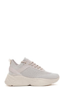 Women's Beige Thick Soled Fabric Sneaker | Derimod