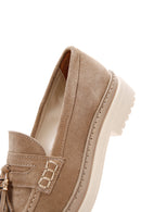 Women's Mink Suede Leather Tasseled Loafer | Derimod