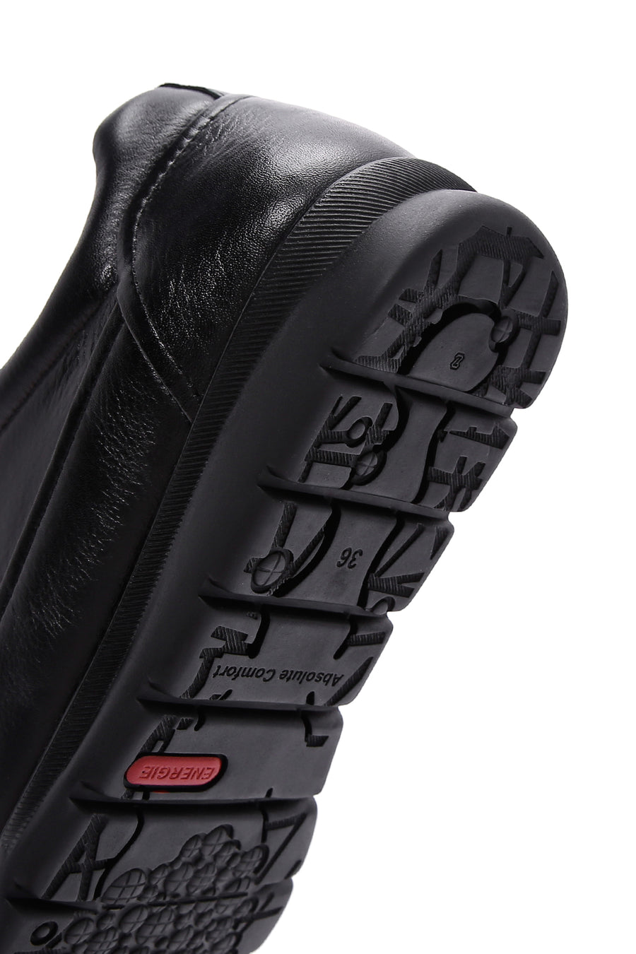 Women's Black Leather Comfort Casual Shoes