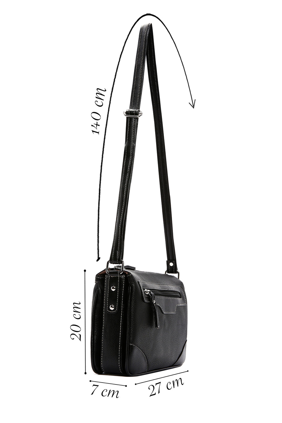 Women's Black Long Strap Crossbody Bag