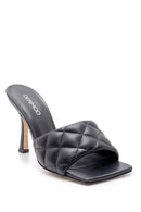 Women's Leather Heeled Slippers | Derimod