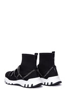 Women's Black Stone High Top Sneaker | Derimod