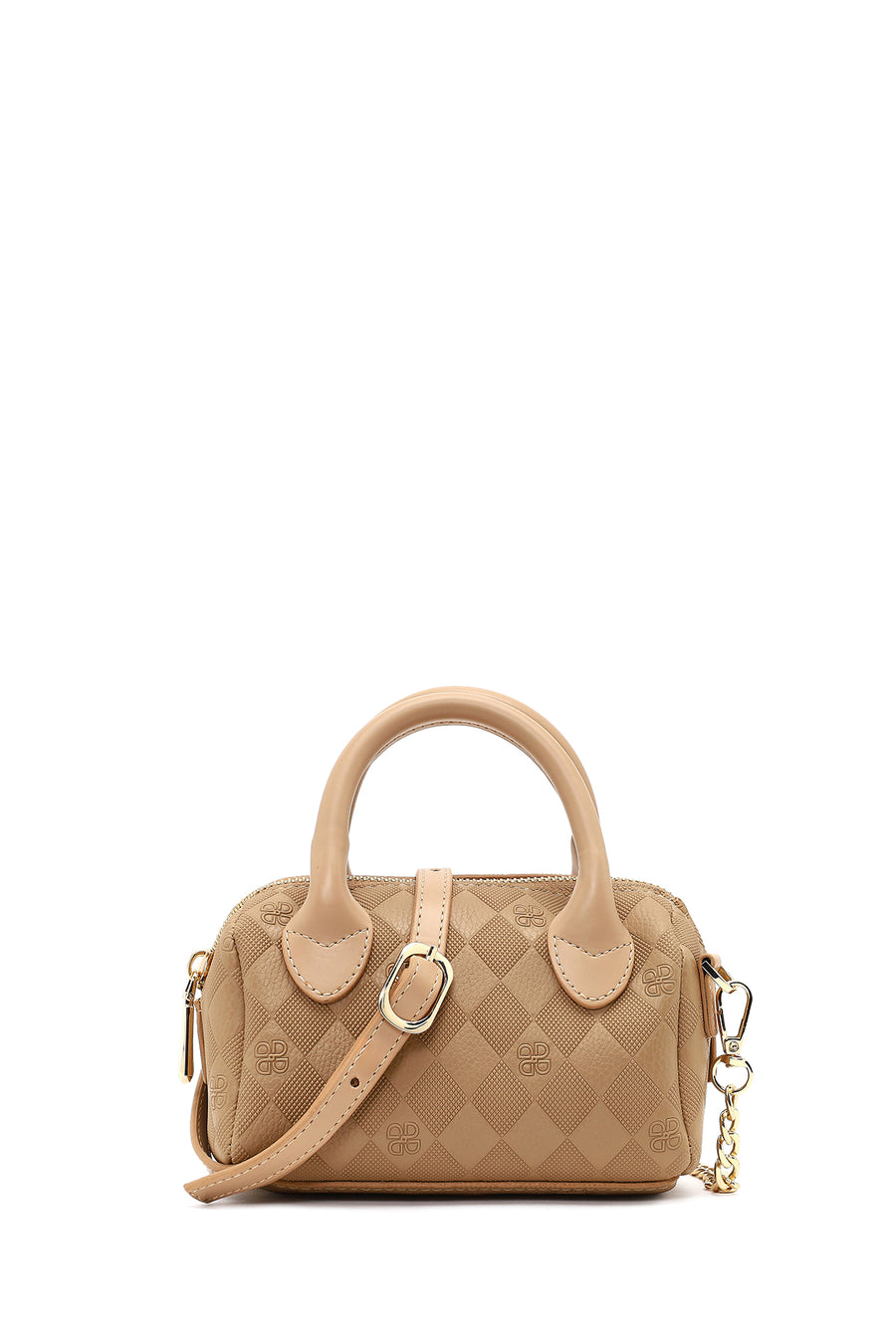 Women's Brown Long Strap Printed Mini Crossbody Bag 25SBD200226 | Derimod