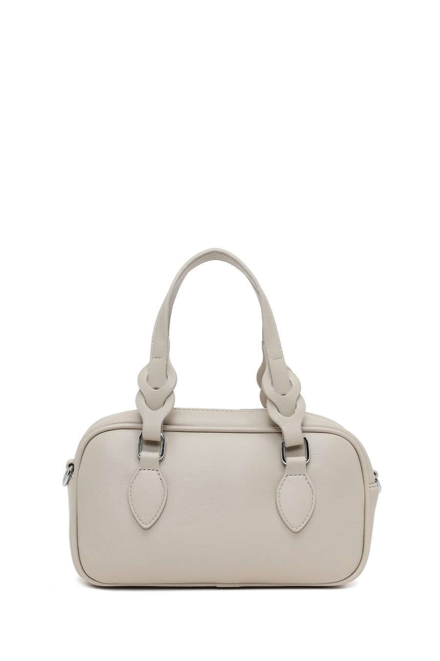 Woman Gray Mini Shoulder Bag with Long Strap