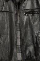 Nomad Male Black Oversize Leather Jacket | Derimod