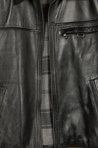 Nomad Erkek Siyah Oversize Deri Ceket