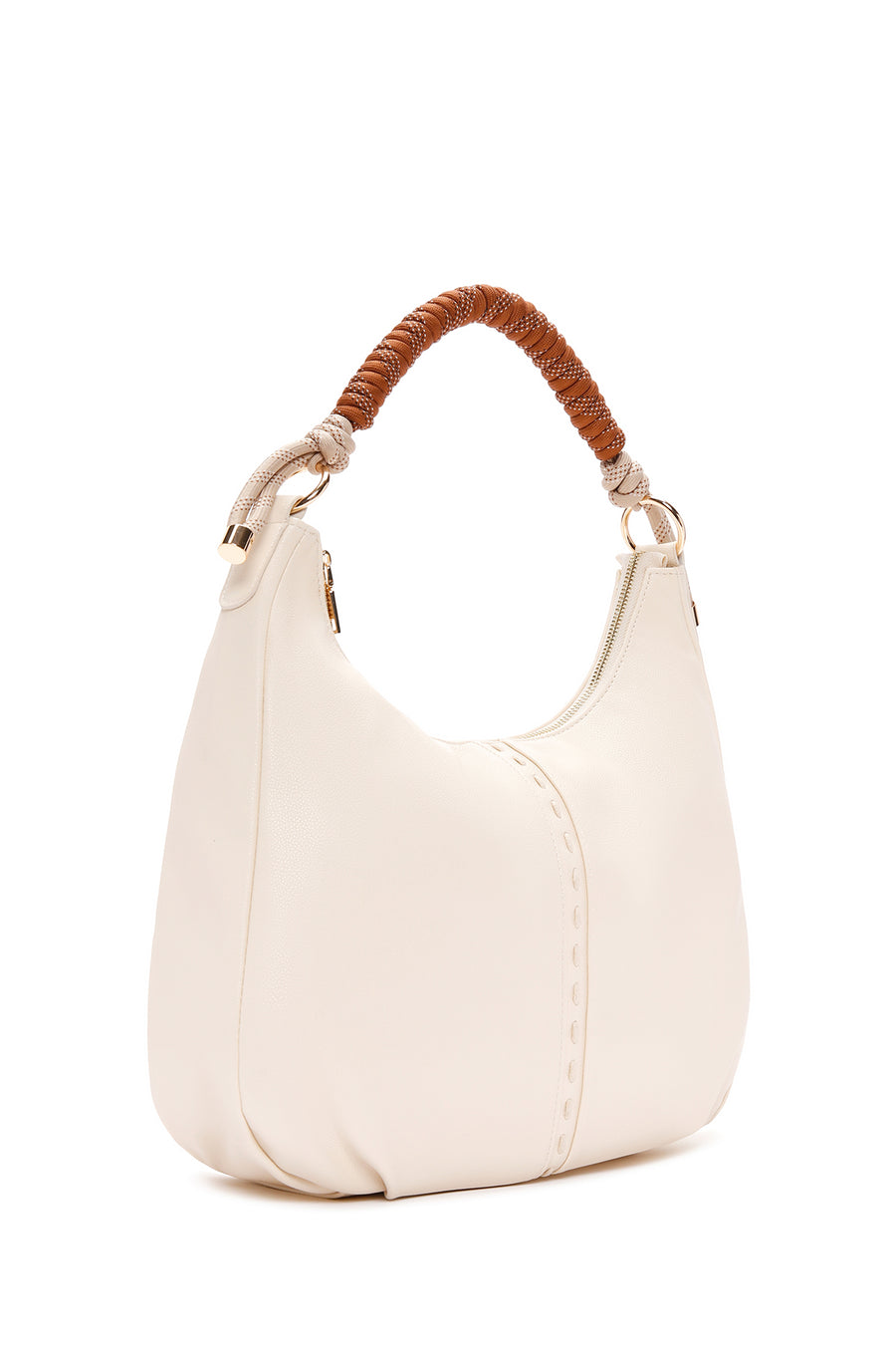 Woman Cream Long Strap Shoulder Bag