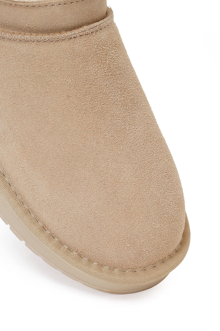 Woman Beige Suede Teddy Boots