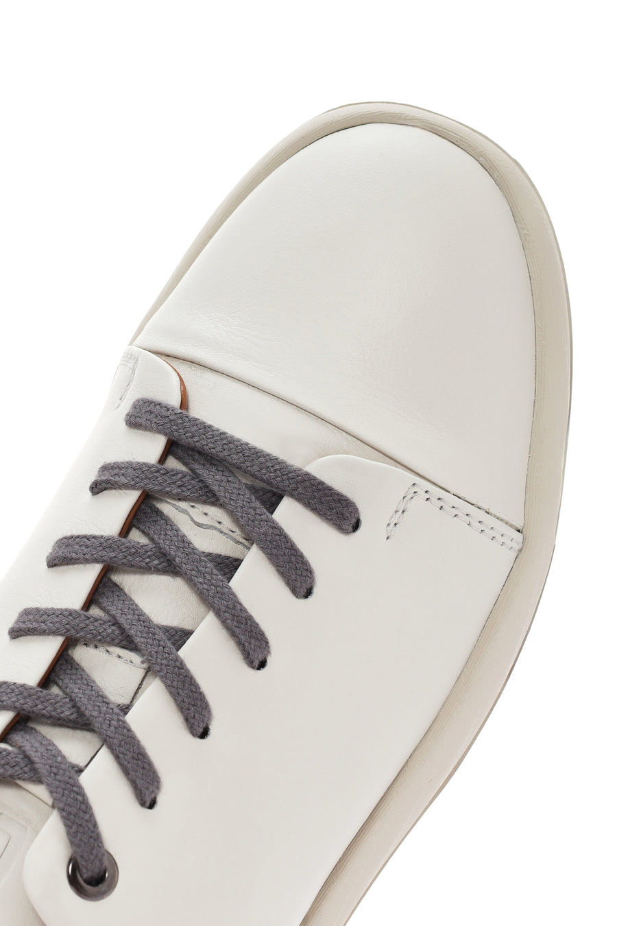 
Men's White Lace-Up Leather Sneaker
