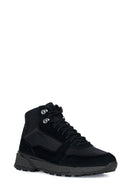 Geox Men's Black Sterrato Nubuck Leather Boots | Derimod