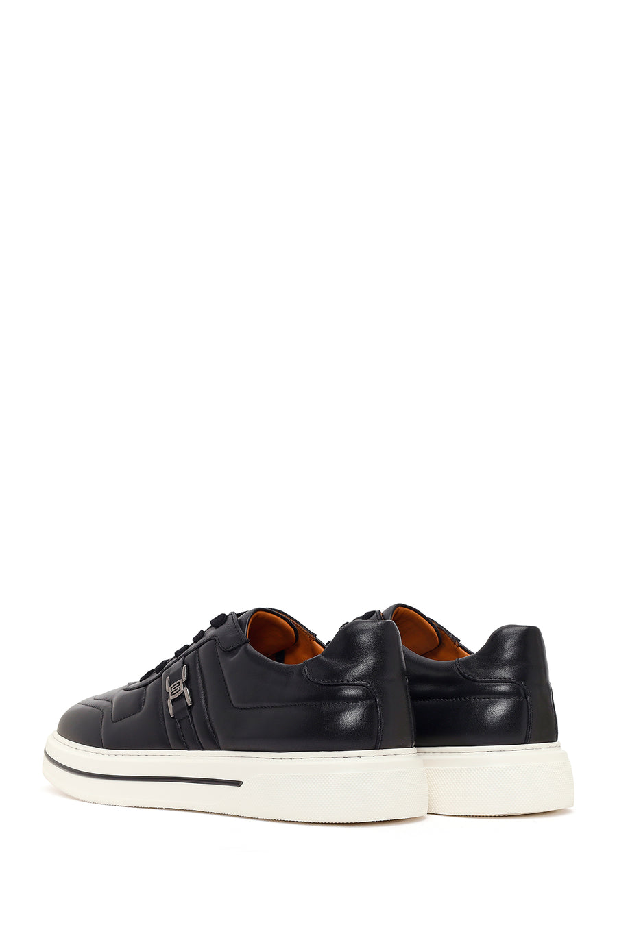 Male Black Lace-Up Leather Sneaker