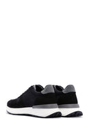 Men's Black Nubuck Leather Thick Soled Sneaker | Derimod