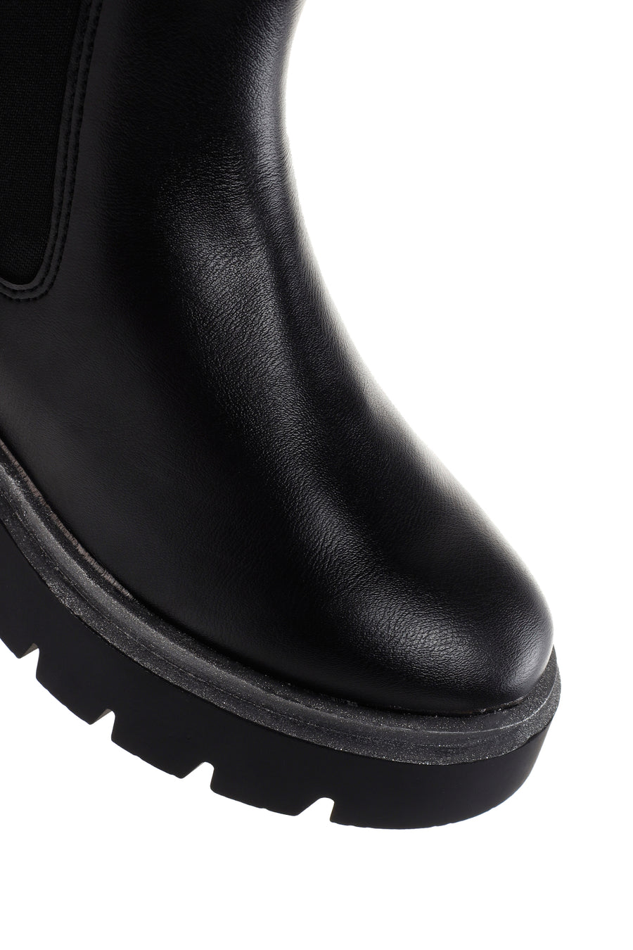 Women's Black Zippered Thick Soled Boots