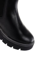 Women's Black Zippered Thick Soled Boots | Derimod