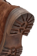 Women's Brown Zippered Suede Leather Boots | Derimod