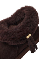 Woman Brown Embellished Suede Teddy Boots | Derimod