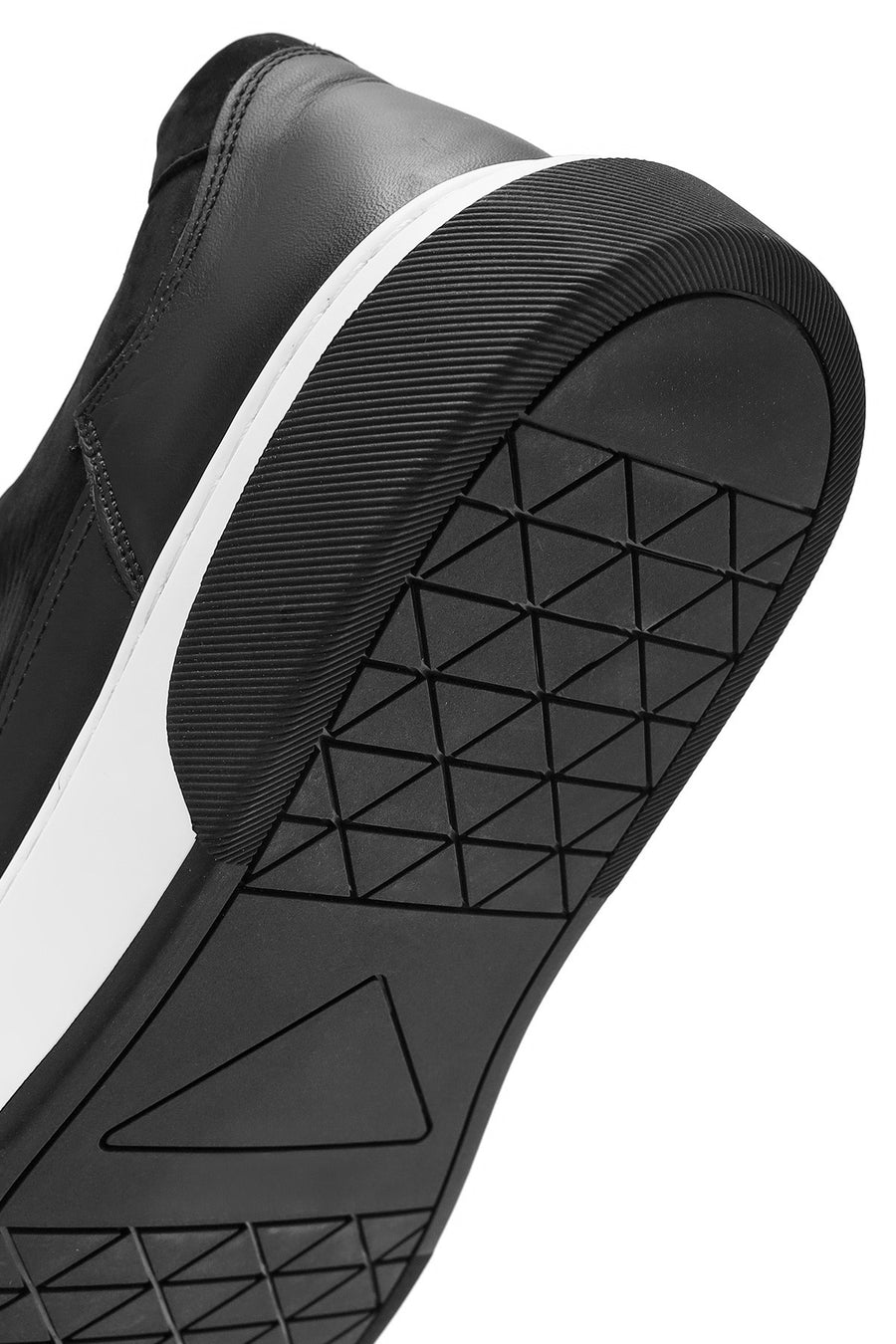 Erkek Siyah Süet Kalın Tabanlı Deri Sneaker