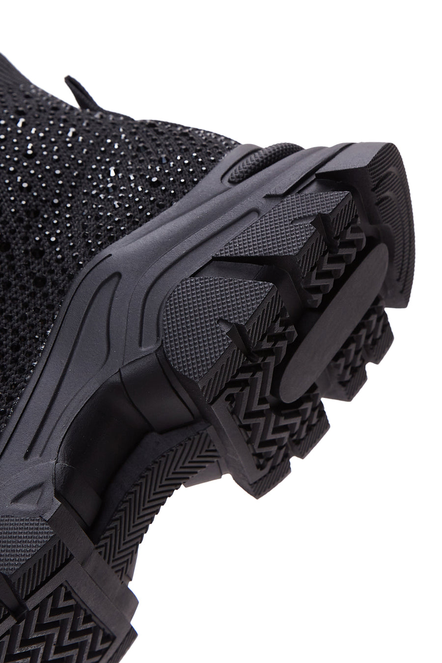 Kadın Siyah Taşlı Kalın Tabanlı Bilekli Sneaker