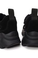 Kadın Siyah Bağcıklı Kalın Tabanlı Süet Deri Sneaker | Derimod