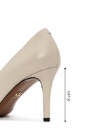 Woman Cream Thin Heeled Leather Stiletto | Derimod