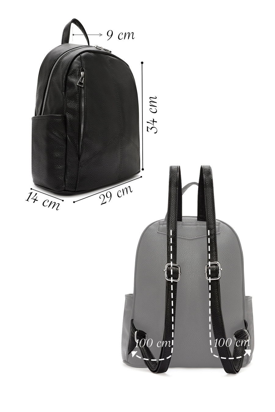 Women's Black Casual Backpack