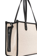 Women's Beige Long Strap Fabric Handbag | Derimod