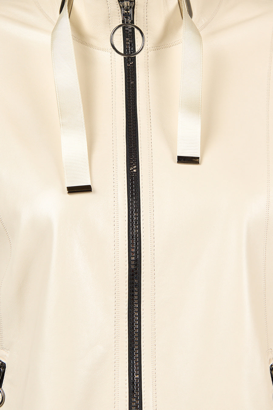 Dorothy Woman Beige Wide-Fit Leather Jacket