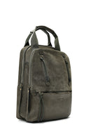 Women's Khaki Suede Backpack | Derimod