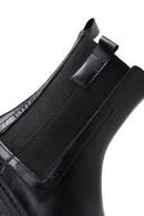 Women's Black Thick Soled Leather Chelsea Boots | Derimod