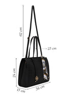 Woman Black Printed Classic Shoulder Bag | Derimod