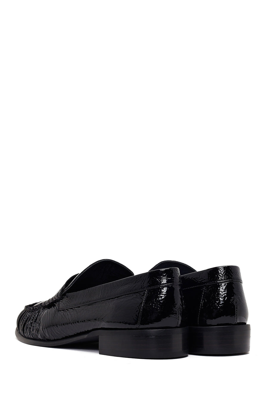 Kadın Siyah Deri Maskülen Loafer